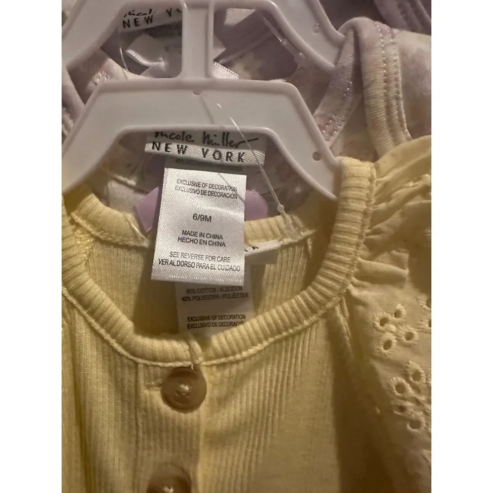 NWT Nicole Miller New York Baby Girl One Piece Shirts (3 Piece) Size 6/9 Months